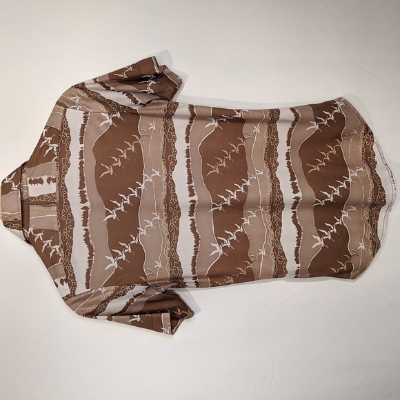 Vintage 70's white crane button front shirt sleeve shirt - Picture 4 of 5